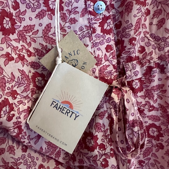 Faherty Hyland Dress in Sun Up Block Print Sz L - Picture 9 of 11